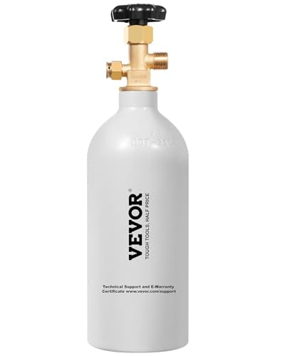 VEVOR CO2 탱크, 1.1kg(2.5파운드) 새로운 알루미늄 합금 실린더, 라이트 그레이 스프레이 코팅이 된 CO2 에어 탱크, CGA320 밸브 및 조절 가능한 압력, 생맥주 디스펜싱 및 소다 메이커용 DOT 승인 실린더 - size: 2.5 lbs