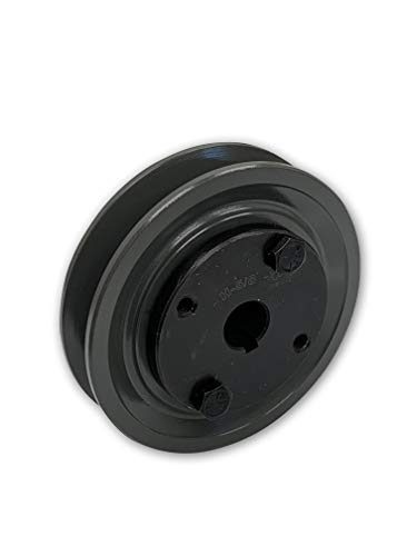 Single Groove 5.25" Cast Iron Electric Motor " H " Pulley/Sheave, Bushing Included, for 5/8" Top Width B/5L/BK/5LK Section V Belt, 1 Groove Pulley (5/8" Shaft / 0.625 Bore, BK55H) - size: 5/8" Shaft / 0.625 Bore