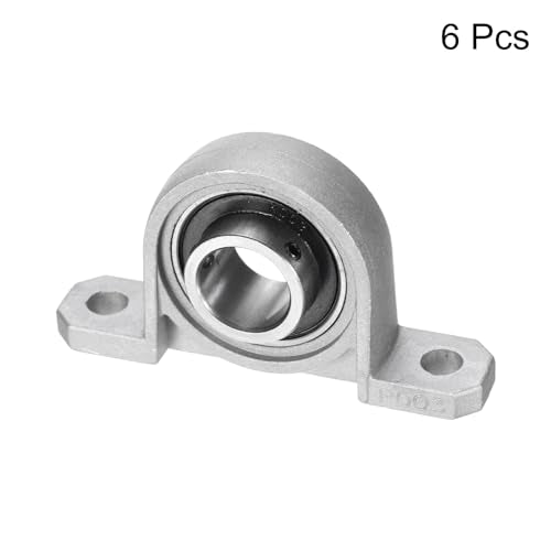 uxcell 6Pcs KP003 Pillow Block Bearing 17mm Bore Zinc Alloy, Self-Alignment - size: 17mm