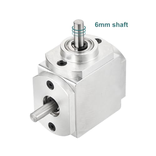 uxcell Gear Box 90 Degree Right Angle Bevel Gearbox 1:1 Left Single Output Shaft 1 Module 20 Teeth Bevel Gear Aluminum Frame Simple Mechanical DIY Module 6mm Shaft,66x66x30mm(LxWxH) - size: 6mm Shaft, style: Single Output -L