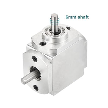uxcell Gear Box 90 Degree Right Angle Bevel Gearbox 1:1 Left Single Output Shaft 1 Module 20 Teeth Bevel Gear Aluminum Frame Simple Mechanical DIY Module 6mm Shaft,66x66x30mm(LxWxH) - size: 6mm Shaft, style: Single Output -L