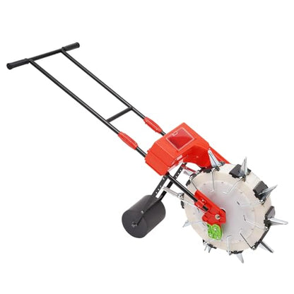 10 Nozzle Hand Push Garden Seeder Roller Seeding Corn Planter, Adjustable 1-2 Seeds &1.4-3.1in Depth Manual Walk-Behind Row Planter with 6.3in Planting Spacing for Peanut, Soybean, Mung Bean - size: 10 Nozzles, 6.3in Spacing