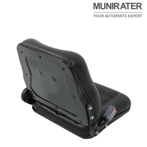 munirater Universal Fold Down Tractor Seat with Seatbelt and Slide