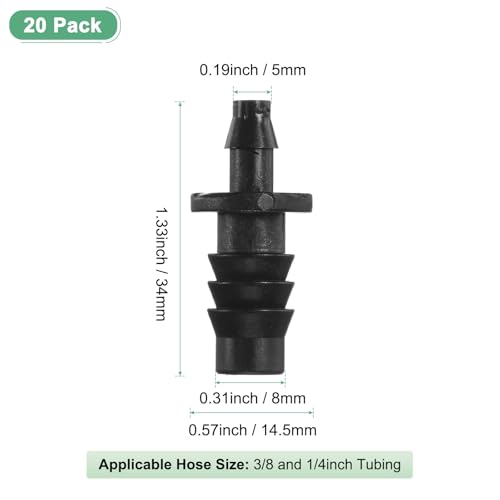 M METERXITY 20-Pack Drip Irrigation Barbed Fittings 3/8 to 1/4 in
