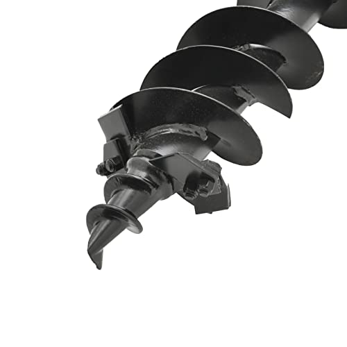 Tool Tuff Pole-Star 6" Diameter Compact Auger (36" Length) for 3-Point Tractor Diggers w/2" Round Shaft & Dual-Bolt Connection …