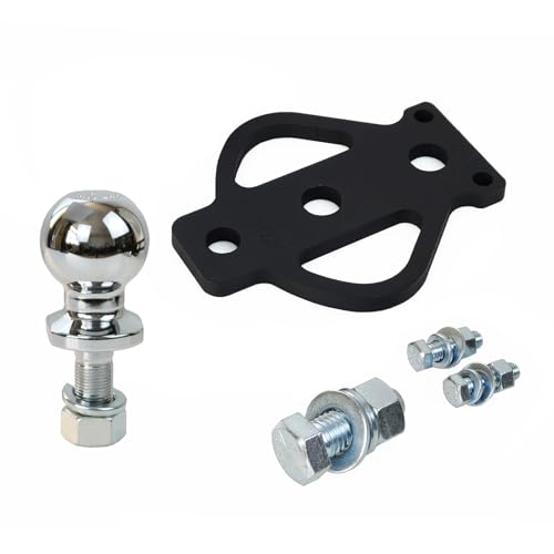 3-Way Bolt on ATV/UTV Trailer Hitch Adapter with 2-Inch Ball - style: Flat