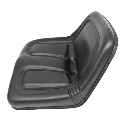 Steel Pan Lawn Mower, Tractor & Equipment Seat – 1 YEAR WARRANTY – Mid-Back Black Vinyl, Drain Holes – Fits Cub Cadet, Craftsman, Husqvarna, Toro, MTD, Snapper, Murray, Bad Boy