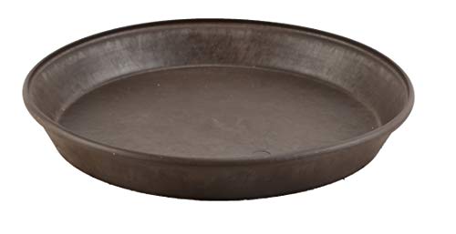 PSW Pot Collection AP35C Plastic/Stone/Wood Composite Plant Saucer Drip Tray – No Drainage Hole (Drillable), Indoor/Outer Water Tray, Chocolate, 14-Inch (Pack of 4) - color: Chocolate, size: 14-Inch (Pack of 4)