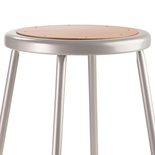 National Public Seating 24" High Heavy Duty Steel Stool, Grey - color: Grey, size: 24"