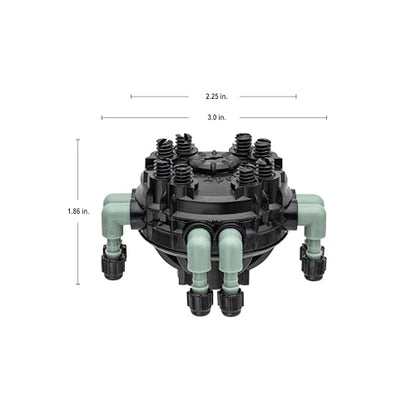 Orbit 2- Pack Adjustable Flow 8-Port Drip Irrigation Manifold for 1/4" Tube - 61008P