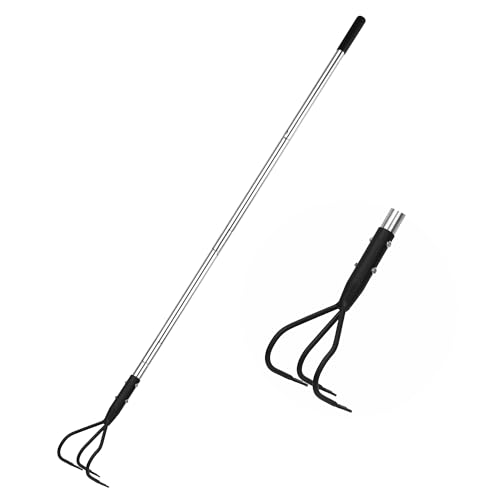YEELOR 3-Tine Long Handle Tiller Garden Cultivator