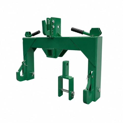 3 Point Quick Hitch with Upgrade Versatile Adapter & 2" Receiver for Category 1 Tractors, 3000 Lbs 3-Pt Trailer Hitch Attachment with 5 Level Adjustable Bolt