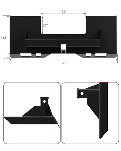 Patikuin Skid Steer Attachment Plate with 2" Receiver, 3000 LBS Capacity