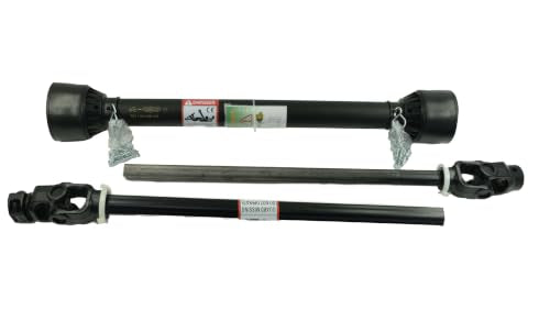 PTO Shaft, 1-3/8" PTO Drive Shaft, 6 Spline Tractor, Round Implement Ends PTO Driveline Shaft, Series 4 Tractor PTO Shaft, 43"-61" Brush Hog PTO Shaft Black, for Finish Mower, Rotary Cutter