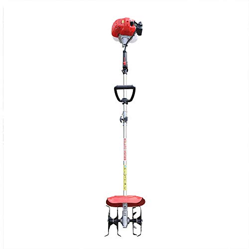 42.7CC Handheld Tiller Cultivator 2-Stroke Gas Powered Garden Rotary Cultivator Rototiller Mini Cordless Weeding Tilling Tool for Gardening,Sandy Land, Loose Soil, Cultivation of Cash Crops