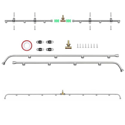 10-Nozzle Metal Sprayer Boom Wand, 55.1" Spray Bar with 3/8" Brass Barb – Boom Sprayer Kit for ATV UTV Tank Sprayers, Dense Uniform Spray for Farm Lawn Garden About this item