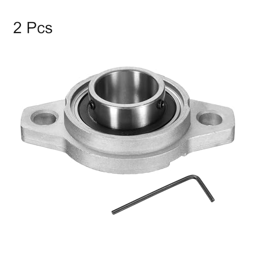 uxcell 2pcs KFL007 Pillow Block Bearings 35mm Bore Bearing Units Zinc Alloy Flange Mounted Bearing Housing, P6(ABEC3) - size: KFL007