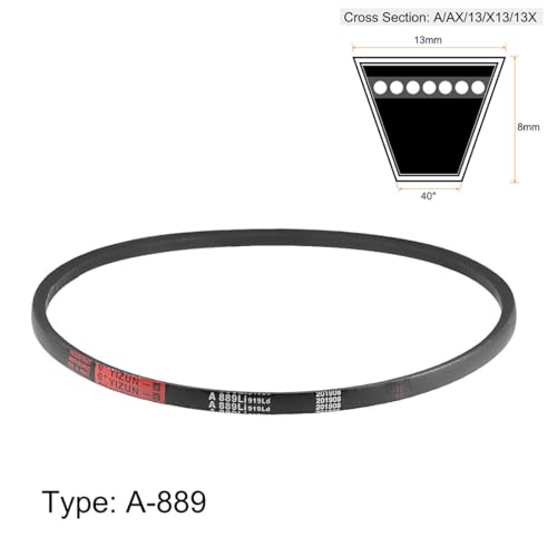 uxcell A889 V-Belts 889mm Inner Girth 13mm Top Width 8mm Thickness A-Section Rubber Drive Transmission Belt 2pcs - size: 35"