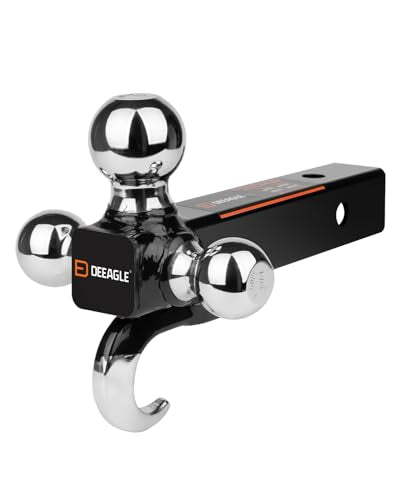 DEEAGLE 3 Ball Hitch with Hook, Fit 2” Hitch Receiver - style: Ball Hitch with Pin