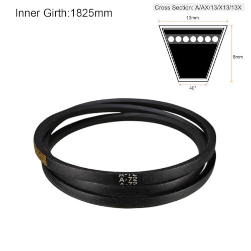 uxcell A72 Drive V-Belts 72" Inner Length 13mm Width 8mm Thick JIS Standard A-Section Rubber Drive Transmission Belt - size: 72"