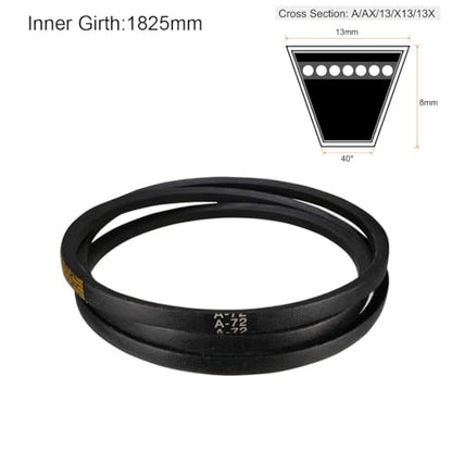 uxcell A72 Drive V-Belts 72" Inner Length 13mm Width 8mm Thick JIS Standard A-Section Rubber Drive Transmission Belt - size: 72"
