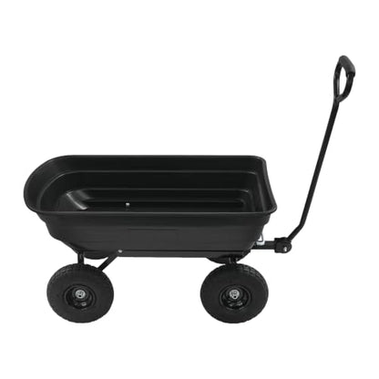 Heavy Duty Garden Cart with 90° Rotating Handle, 551lbs Capacity (Black) - color: Black