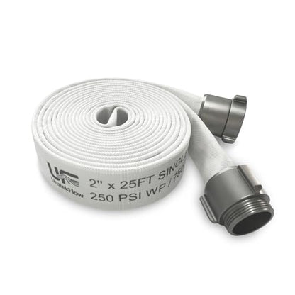 2" x 25 FT EPDM Rubber Single Jacket Fire Hose, NST/NH - size: 2" x 25 FT