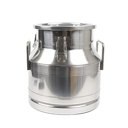 20L Stainless Steel Milk Can Wine Milk Bucket Wine Pail Bucket Milk Can Tote Jug with Sealed Lid Heavy Duty, with Independent Embedded Silicone Sealed Lid (20L) - size: 20L