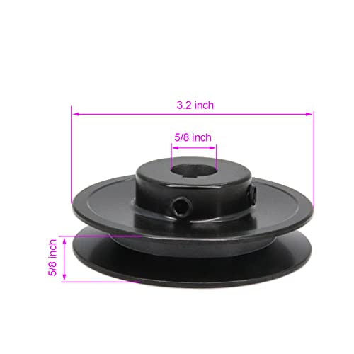 AK32-5/8 Bore Single Groove Web Sheave 3.2" OD 5/8" Bore V Belt Sheave Cast Iron - size: 5/8"Bore-3.2"OD