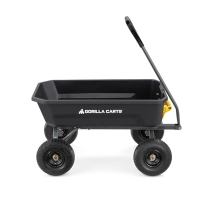 Gorilla Carts Dump Garden Cart, 4 Cu Ft, 600 lb Capacity, No-Flat Tires - size: 4-Cubic Feet