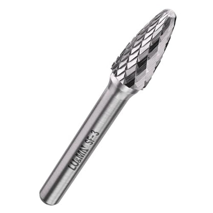 LU&MN SF-3 Tungsten Carbide Burr, 3/8" Head 1/4" Shank, 1 Pcs - size: SF-3