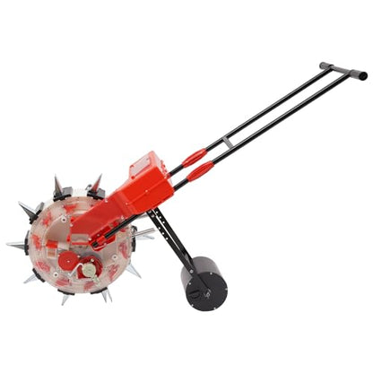 10 Nozzle Hand Push Garden Seeder Roller Seeding Corn Planter, Adjustable 1-2 Seeds &1.4-3.1in Depth Manual Walk-Behind Row Planter with 6.3in Planting Spacing for Peanut, Soybean, Mung Bean - size: 10 Nozzles, 6.3in Spacing