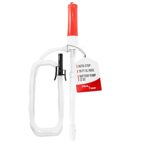 TERA PUMP Automatic Battery Powered Liquid Transfer Pump w/Auto Stop - style: Nozzle w/ Auto Stop & 10FT Extra Long Hose
