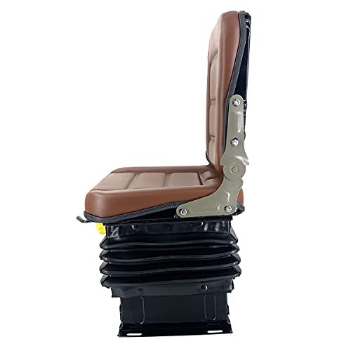 Suspension Seat Replacement Universal Adjustable Waterproof - Brown - color: Brown with Suspension