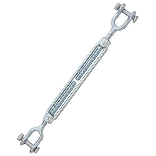 3/8" Jaw Jaw Turnbuckle Galvanized Jaw and Jaw Turnbuckle, Jaw Jaw Closed Body Marine Turnbuckle Jaw, 3500lbs Working Load Limit, Durable for Wire Rope Cable (3/8" x 6") - style: Jaw & Jaw-3/8 x 6