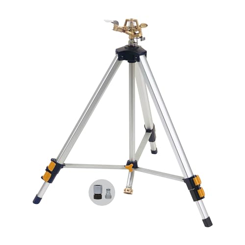 Melnor 65162AMZ Metal Pulsating Sprinkler with QuickConnect Set, Amazon Bundle, XT Tripod - style: Tripod, Metal Head