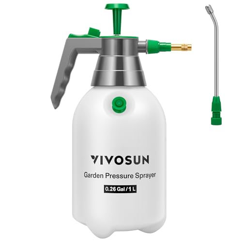 VIVOSUN 1L Pump Sprayer, 34oz Water Spray Bottle with Safety Valve - size: 34 ounce