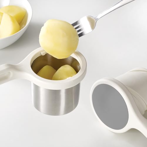 Joseph Joseph Helix Potato Ricer Masher Ergonomic Twist-Action Hand Manual Stainless Steel For Mashed Potato, Vegetable Purees, Stainless Steel - style: Potato Ricer