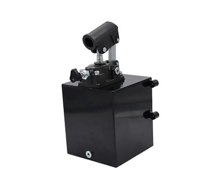 Spare Parts Holland - Single Acting Hydraulic Piston Hand Pump with Release Knob, Hand Operated Hydraulic Pump 3/8" NPTF Ports (2.7 CID 5 Qrt Tank (1.3 Gal) - size: 2.7 CID 5 Lt. tank (1.3 Gal)
