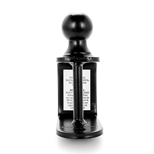 Black Boar UTV ATV Multi-Hitch - Features 2” Hitch Ball, 1-1/4” Shank - 6” (L) Shank - Hitch Ball has 2” Rise & Rated for 2,000lbs - Use w/Utility Trailers, Tow Straps & Other ATV Accessories (66024) - size: 2" Hitch Ball, style: 1-1/4" Shank w/6" Length