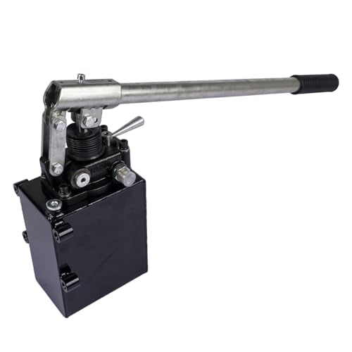 Hydraulic Piston Hand Pump with Changeover Valve for Double Acting Cylinder 2.7 CID 3600 PSI Double Acting Hydraulic Hand Pump with 1-Quart Steel Vertical Tank 3/8" NPTF Vahaha
