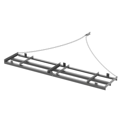 8FT Heavy Duty Drag Harrow, Tow Behind Driveway Grader & Land Leveler for ATV, UTV, Tractor & Lawn Mower, with 6FT Chain & Adjustable Bars for Gravel, Sand, Arena, Pasture, Lawn Care - size: 8 ft