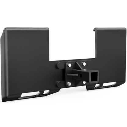 YITAMOTOR 3/8" Skid Steer Mount Plate with 2" Removable Receiver, Black - color: Black