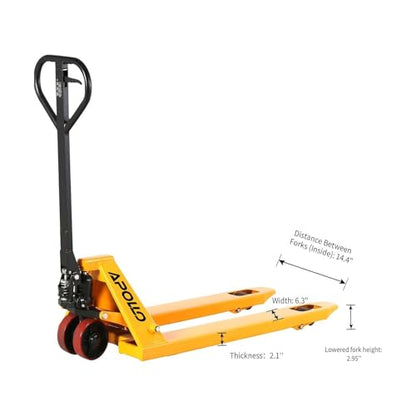 APOLLOLIFT Pallet Jack Trucks 27" W x 48" L Fork, 5500Lb with Extra Stopper - size: 5500lbs-48"x27"+Stopper