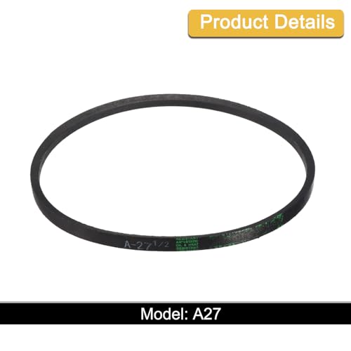 uxcell A27 1/2 Classic Wrapped V-Belt, 30" Outside Circumference, Black, Industrial Rubber V-Belt for Pumps, Fans, Compressors, Agricultural Equipment - size: A27 1/2