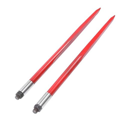 GXYWADY 2PC 43" Red Hay Spear 3000lb for Bobcat Skid Steer Tractor