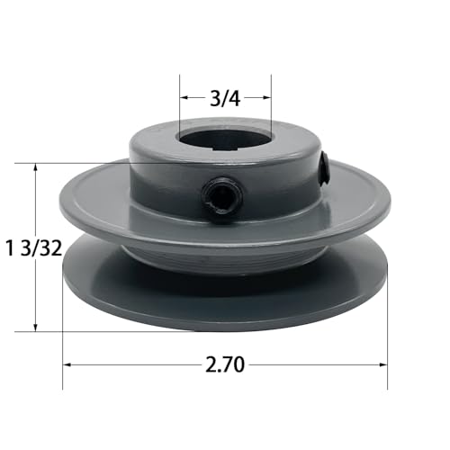 AK27-3/4 v Belt Pulley,2.7 inch OD, 3/4 Inch Bore,Cast Iron Material, AK Single Groove Motor Pulley for "4L" or "A" or "3L" Belts,AK27X3/4 Pulley - size: 2.7 Inch OD,3/4 inch bore, style: 1 Groove