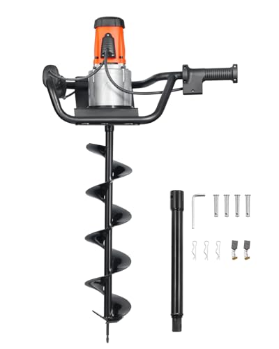 VEVOR Electric Post Hole Digger 1500W 140 RPM with 5.71 in Steel Auger Bit