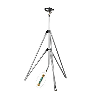 Heavy Duty Tripod Sprinkler 300003, Long Range Sprinkler with 100 FT Reach, 6 Feet Adjustable Tripod Height, 360° Range Control, for Farm, Lawn, Field, Orchard Irrigation by New England Garden Tools