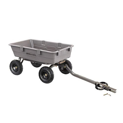 Gorilla Carts Poly Dump Cart, 800 lb. Capacity, 5 Cu Ft, Gray - size: 5-Cubic Feet, style: Pneumatic
